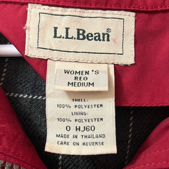 L.L. Bean Women's Vintage Red Size M Winter Jacket Wool Blend Removable Lining - Picture 2 of 10